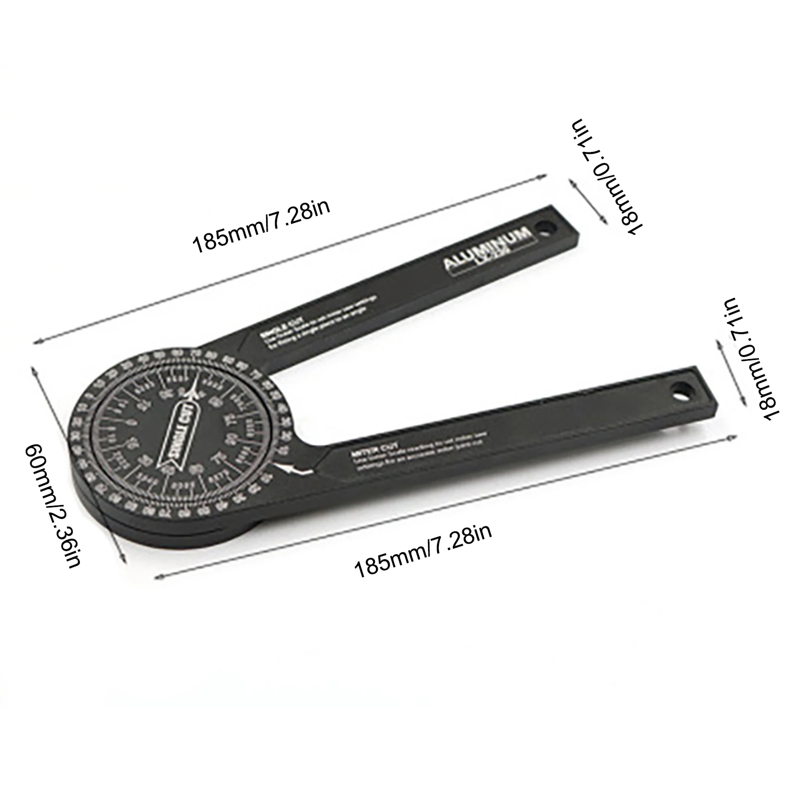 Aluminum Miter Saw Protractor Portable 360 Degree Angle Measuring Ruler Woodworking Tool Clear Scales
Aluminum Miter Saw Protractor Portable 360 Degree Angle Measuring Ruler Woodworking Tool Clear Scales