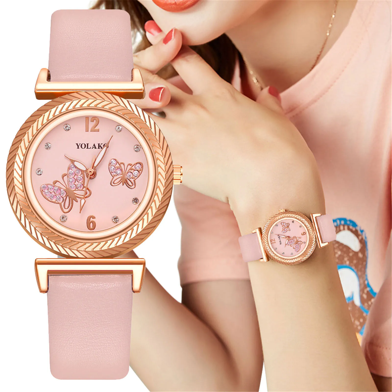 Butterfly Pattern Quartz Watch Crystal Stainless Steel Dial Leather Strap Watch for Women Casual Wristwatch Montre Femme
Butterfly Pattern Quartz Watch Crystal Stainless Steel Dial Leather Strap Watch for Women Casual Wristwatch Montre Femme