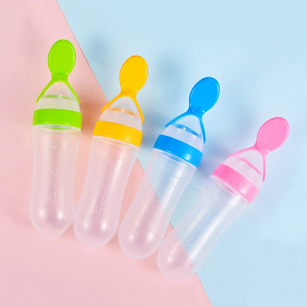Squeeze Feeder Bottle Silicone Newborn Baby Training With Spoon Cover Suction Cup Feeding Spoon Food Supplement Feeding Tools
Squeeze Feeder Bottle Silicone Newborn Baby Training With Spoon Cover Suction Cup Feeding Spoon Food Supplement Feeding Tools