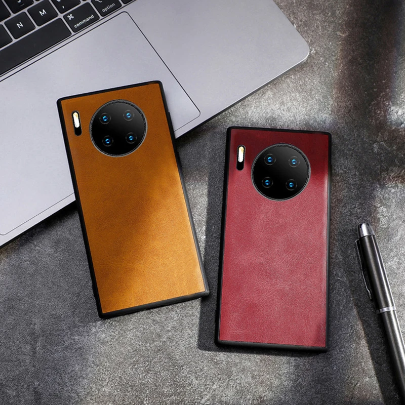 Роскошный чехол для huawei mate 30 Pro Vintga из искусственной кожи Жесткий Чехол задняя