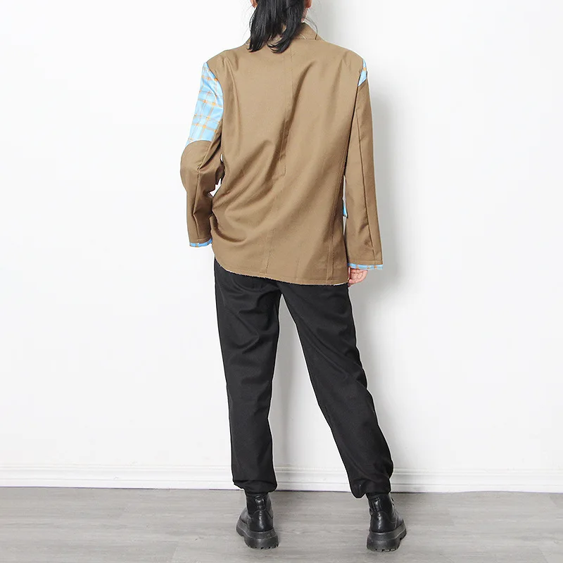 Patchwork Contrast Color Women Elegant Blazers Turn-down Collar Plaid Single Breasted Female Fatos De Mulher Casual Coat Outwear
Patchwork Contrast Color Women Elegant Blazers Turn-down Collar Plaid Single Breasted Female Fatos De Mulher Casual Coat Outwear