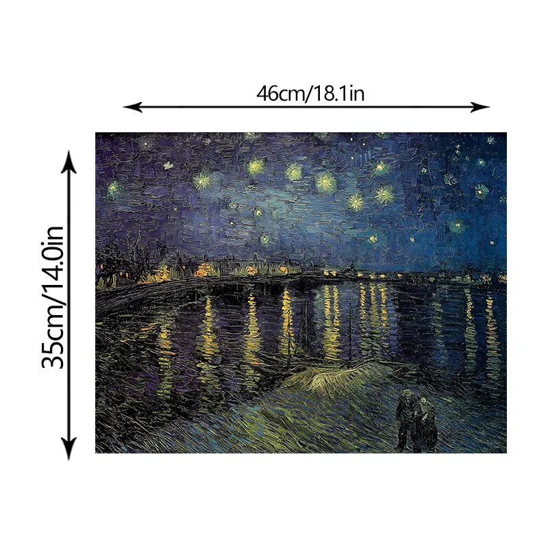 Всемирно известная картина маслом Звездная ночь над Роном винтажная