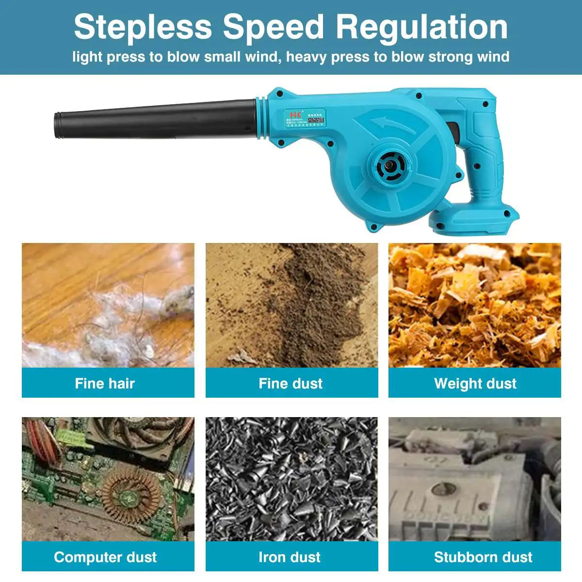1500W Cordless Electric Air Blower Vacuum Cleannig Blower Leaf Computer Dust Collector Power Tool For Makita 18V Li-ion Battery
1500W Cordless Electric Air Blower Vacuum Cleannig Blower Leaf Computer Dust Collector Power Tool For Makita 18V Li-ion Battery