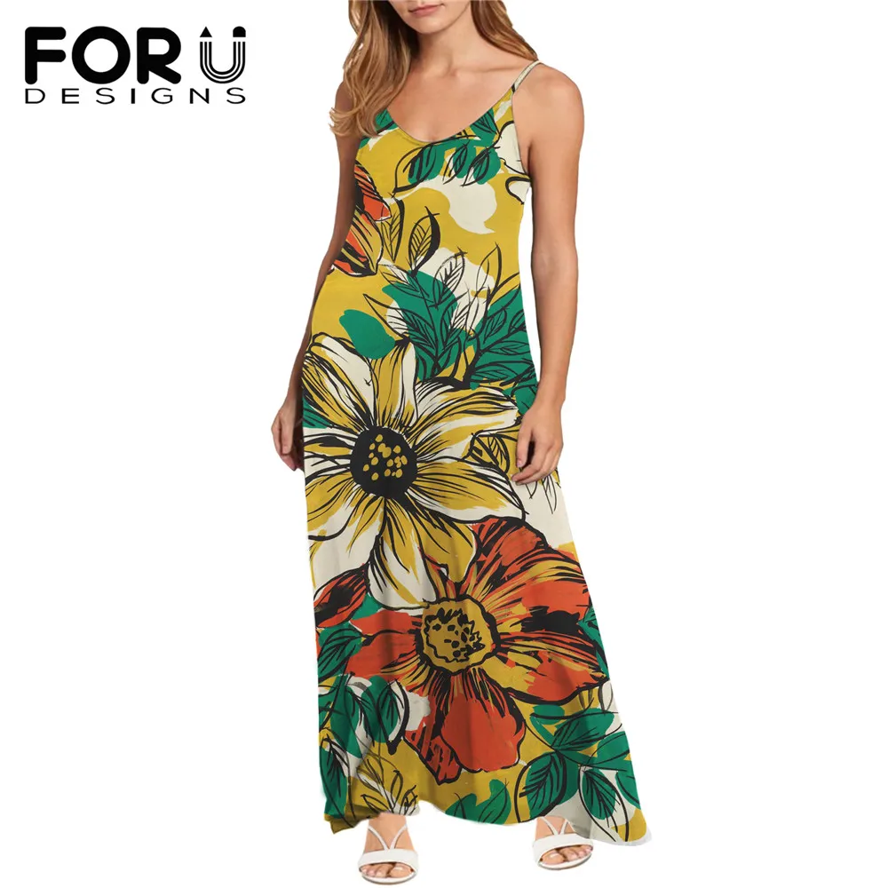 FORUDESIGNS Vintage Strappy Maxi Long Dresses for Girls Sunflowers Printing Women Summer Casual Beach Sling Dress Party Sundress
FORUDESIGNS Vintage Strappy Maxi Long Dresses for Girls Sunflowers Printing Women Summer Casual Beach Sling Dress Party Sundress