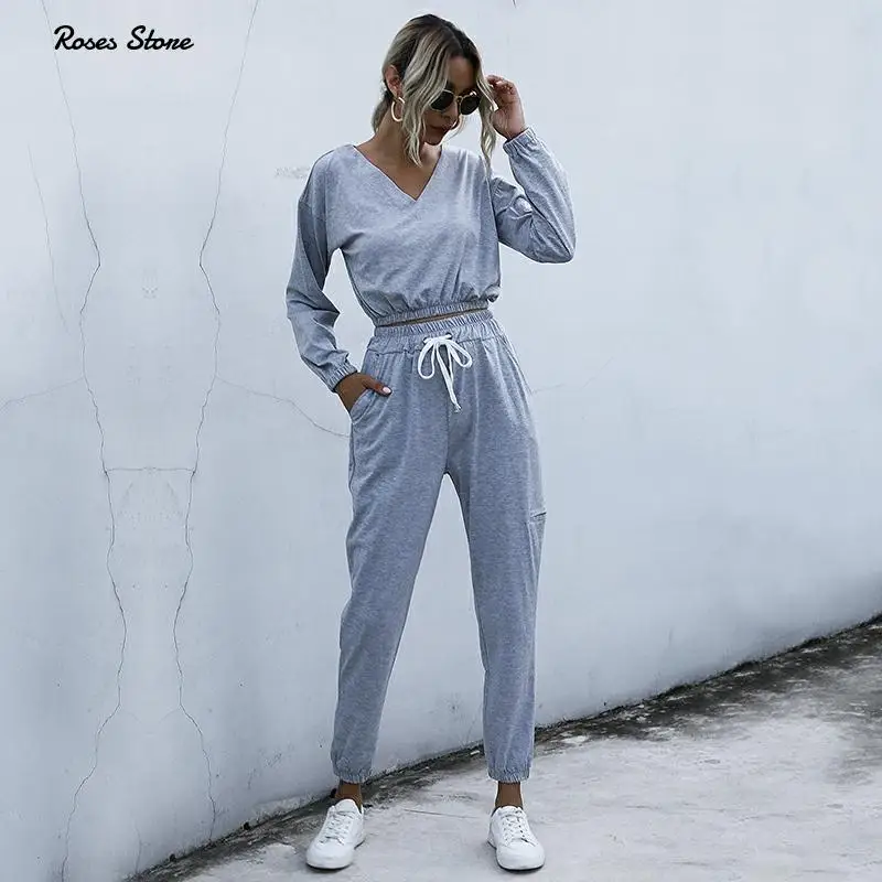 Женский осенний спортивный костюм, комплект из 2 предметов, Укороченный свитшот с v-образным вырезом, спортивные штаны, спортивная одежда дл...
Женский осенний спортивный костюм, комплект из 2 предметов, Укороченный свитшот с v-образным вырезом, спортивные штаны, спортивная одежда дл...