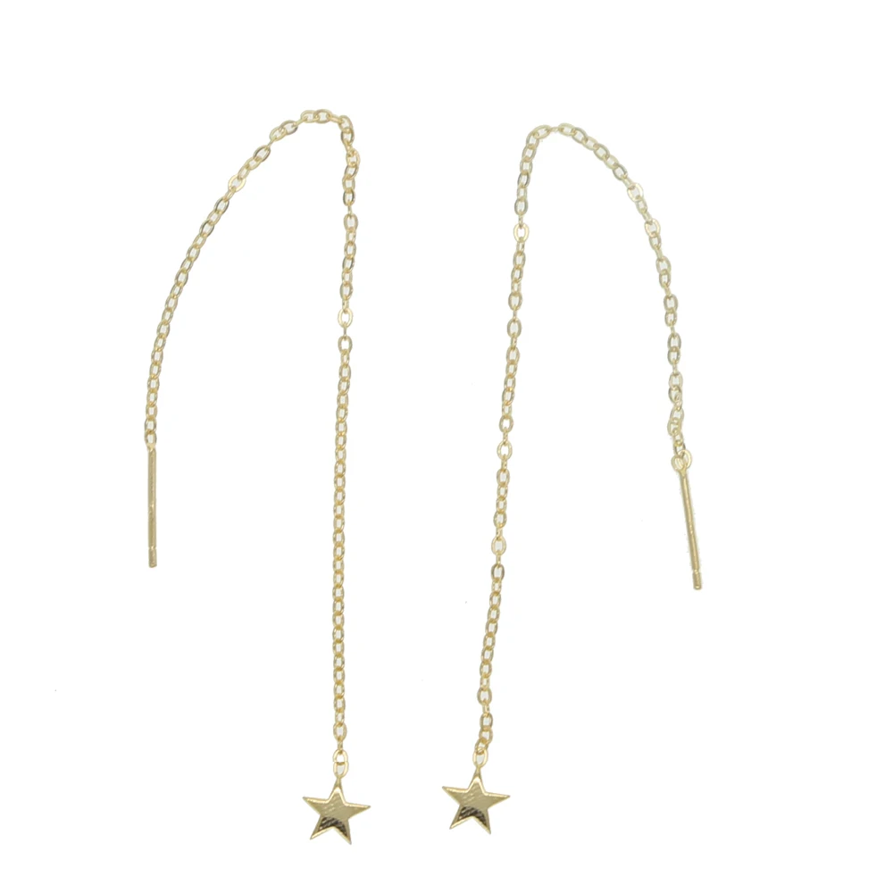 New Real Earings Brinco Authentic 925 Sterling silver Lovely Star Long Chain dangle Earring Compatible With european Jewelry
New Real Earings Brinco Authentic 925 Sterling silver Lovely Star Long Chain dangle Earring Compatible With european Jewelry