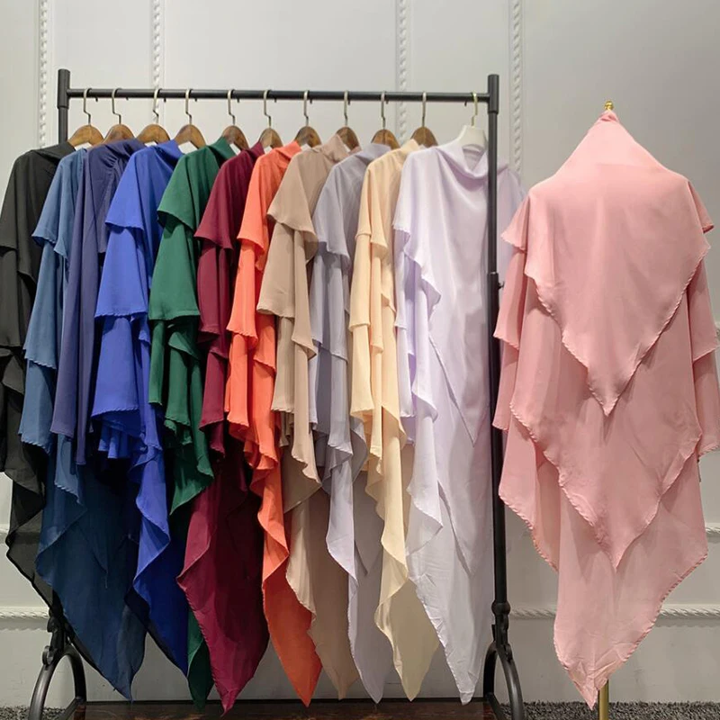 Three-layer Ruffles Khimar Scarf Hijabs Fashion Muslim Women Abayas Dubai Turkish Turban Wrap Malaysia Moroccan Shawls Scarves
Three-layer Ruffles Khimar Scarf Hijabs Fashion Muslim Women Abayas Dubai Turkish Turban Wrap Malaysia Moroccan Shawls Scarves