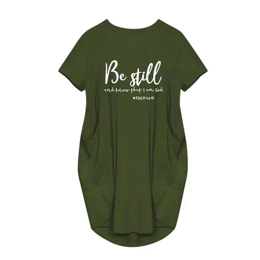 Women Dress Short Sleeve Be Still And Know That I Am God Letters Print Vestidos Vintage Beach Clothing Mujer Oversized 5XL
Women Dress Short Sleeve Be Still And Know That I Am God Letters Print Vestidos Vintage Beach Clothing Mujer Oversized 5XL