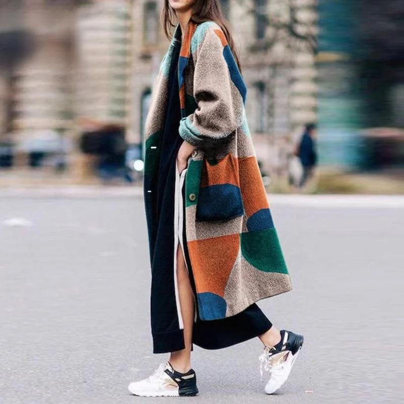 Long windbreaker coat women's Jackets Print Patchwork coat 2021 autumn Fashion Turn Down Collar Long Coat
Long windbreaker coat women's Jackets Print Patchwork coat 2021 autumn Fashion Turn Down Collar Long Coat