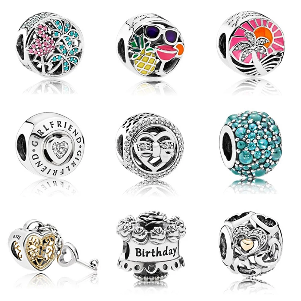 New Sterling Silver S925 Beaded Beach Sunset Light Blue Glitter Eye Drops For Diy Bracelet Original Ladies Jewelry 
New Sterling Silver S925 Beaded Beach Sunset Light Blue Glitter Eye Drops For Diy Bracelet Original Ladies Jewelry