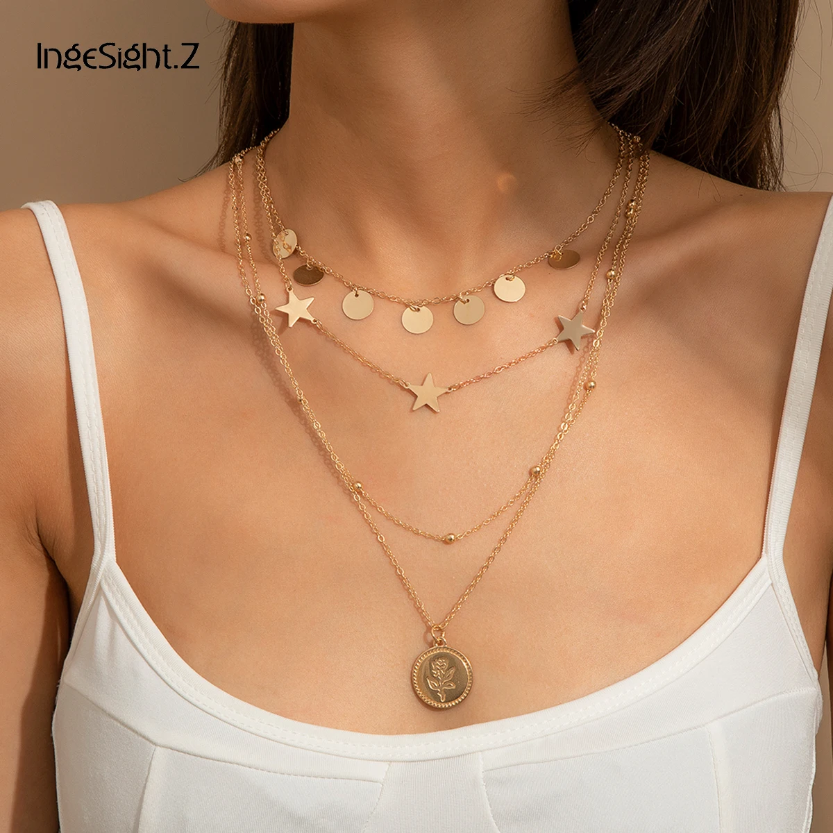 IngeSight.Z Round Sequins Star Tassel Choker Necklaces Multi Layered Carved Coin Rose Flower Pendant Necklaces for Women Jewelry
IngeSight.Z Round Sequins Star Tassel Choker Necklaces Multi Layered Carved Coin Rose Flower Pendant Necklaces for Women Jewelry