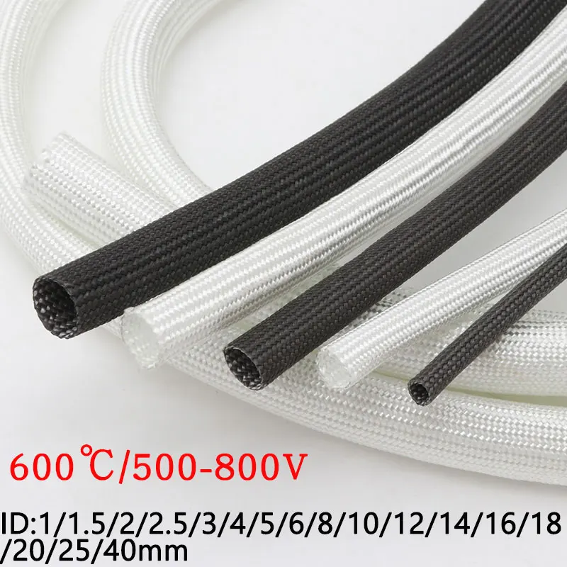 White/Black ID 1mm ~ 40 mm Fiberglass Tube 600 Deg.C High Temperature Chemical Glass Fiber Braided Sleeve Wire Pipe Protector
White/Black ID 1mm ~ 40 mm Fiberglass Tube 600 Deg.C High Temperature Chemical Glass Fiber Braided Sleeve Wire Pipe Protector