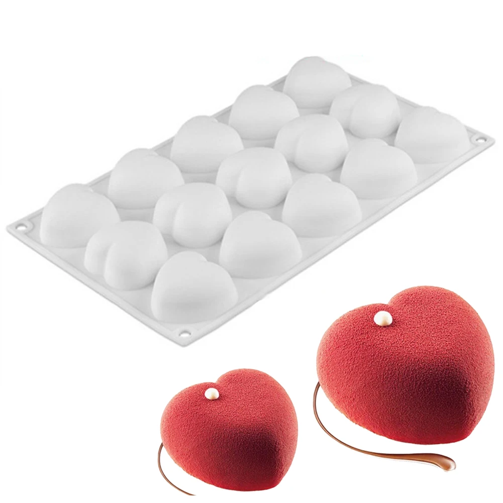 1PC 15-Cavity Heart Shape Silicone Cake Mold Chocolate Mousse Dessert Baking Pan for Home Kitchen DIY Baking Tools
1PC 15-Cavity Heart Shape Silicone Cake Mold Chocolate Mousse Dessert Baking Pan for Home Kitchen DIY Baking Tools