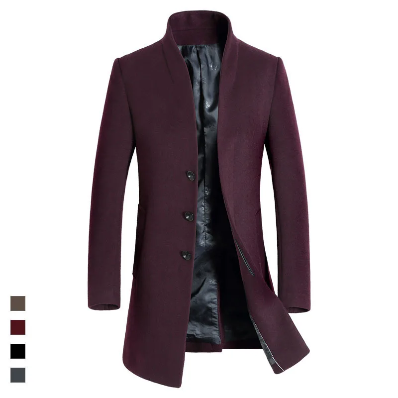 Business Casual Men's Long Coat Winter Spring Single-breasted Wool Coat W118
Business Casual Men's Long Coat Winter Spring Single-breasted Wool Coat W118