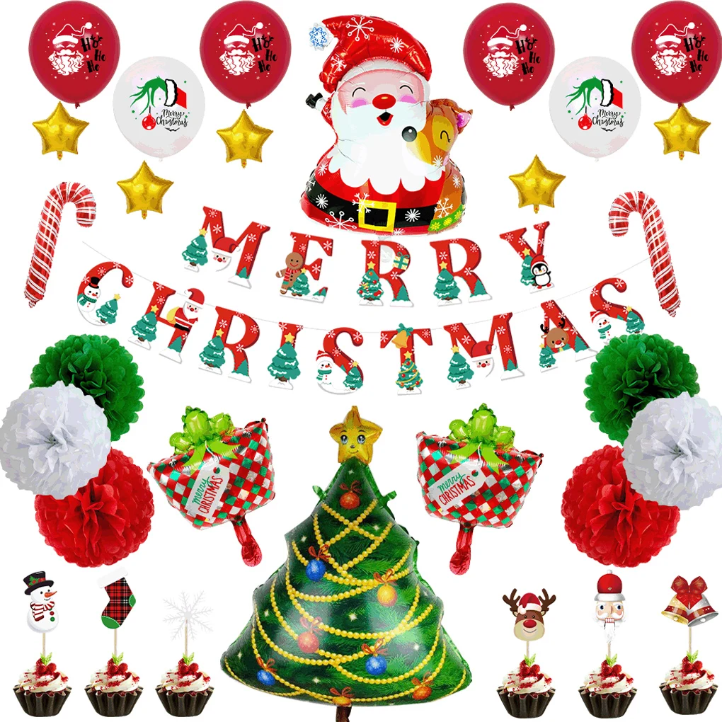 Christmas Balloons 12 Inch Aluminum Film Latex Balloons With Banner Santa man Decor New Year Christmas Party Decoration
Christmas Balloons 12 Inch Aluminum Film Latex Balloons With Banner Santa man Decor New Year Christmas Party Decoration
