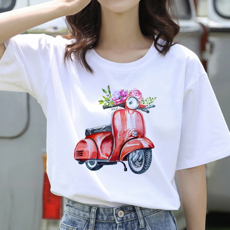 New 2020 Bicycle Printed T Shirt Women summer casual harajuku short sleeve t shirt Ladies Kawaii Cartoon Creativity Tops
New 2020 Bicycle Printed T Shirt Women summer casual harajuku short sleeve t shirt Ladies Kawaii Cartoon Creativity Tops