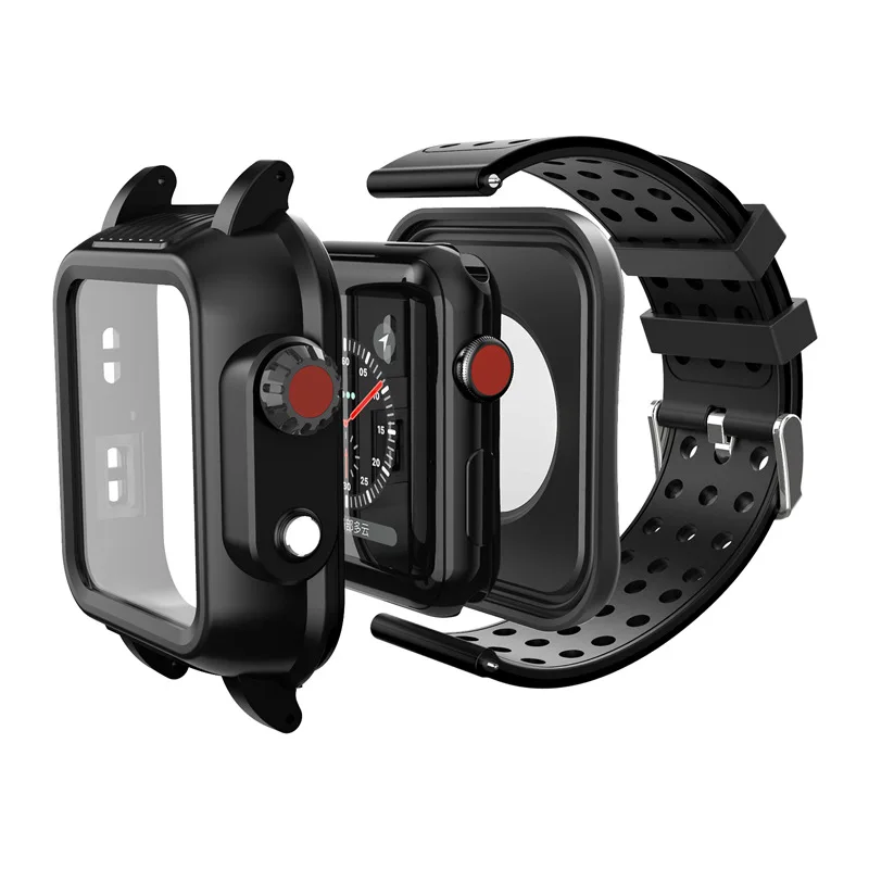 Водонепроницаемый чехол для Apple Watch прочный Чехол с силиконовым ремешком часов 5 4
