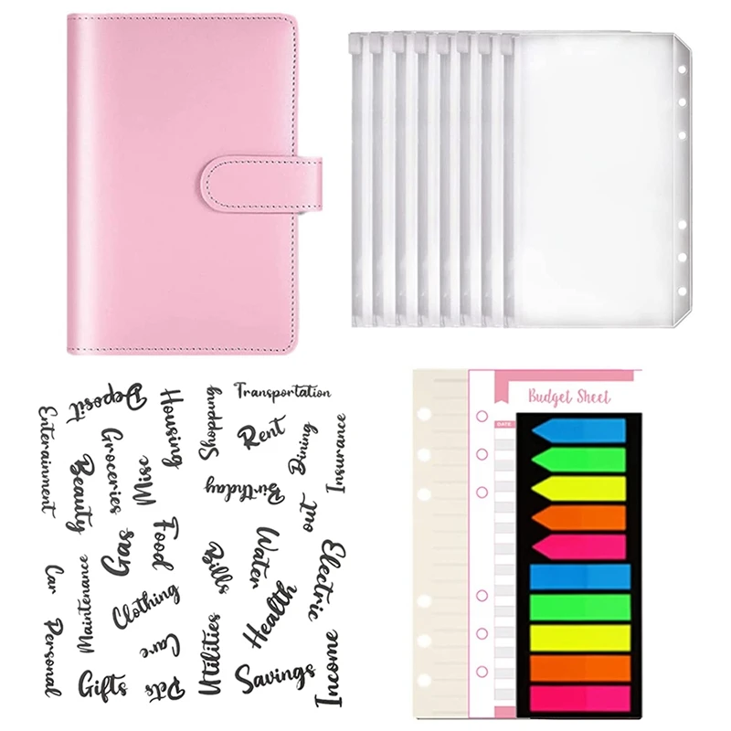 A6 PU Notebook 6 Rings Binder Budget Planner Organizer with Refill Papers,Expense Budget Sheets,Sticker Labels,Pocket
A6 PU Notebook 6 Rings Binder Budget Planner Organizer with Refill Papers,Expense Budget Sheets,Sticker Labels,Pocket