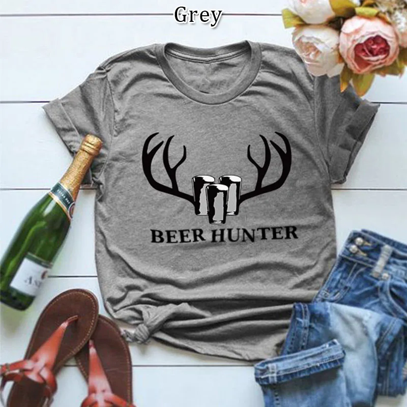 Spot! Short-sleeved women's BEER HUNTER casual cotton ladies t-shirt
Spot! Short-sleeved women's BEER HUNTER casual cotton ladies t-shirt