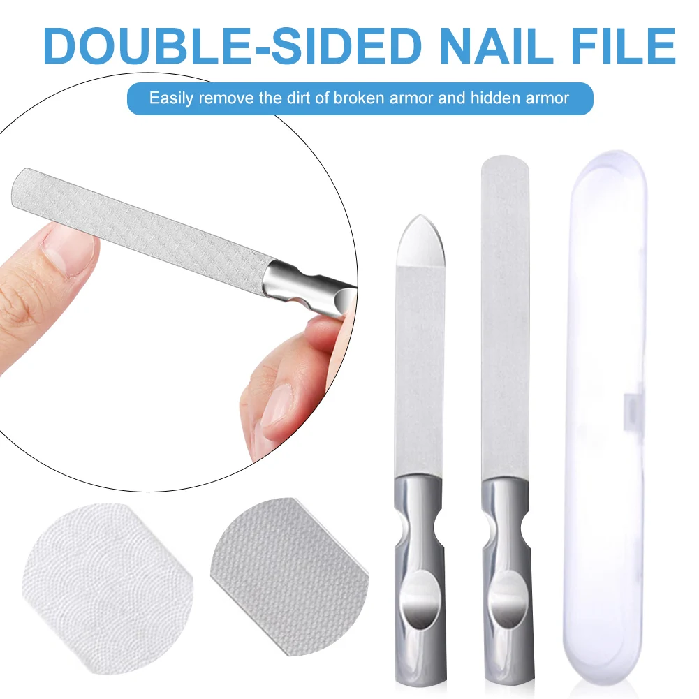 High Quality Stainless Dual Sided Nail File Metal Grinding Rod Scrub Nail Art File Manicure Pedicure Tool with Storage Case
High Quality Stainless Dual Sided Nail File Metal Grinding Rod Scrub Nail Art File Manicure Pedicure Tool with Storage Case