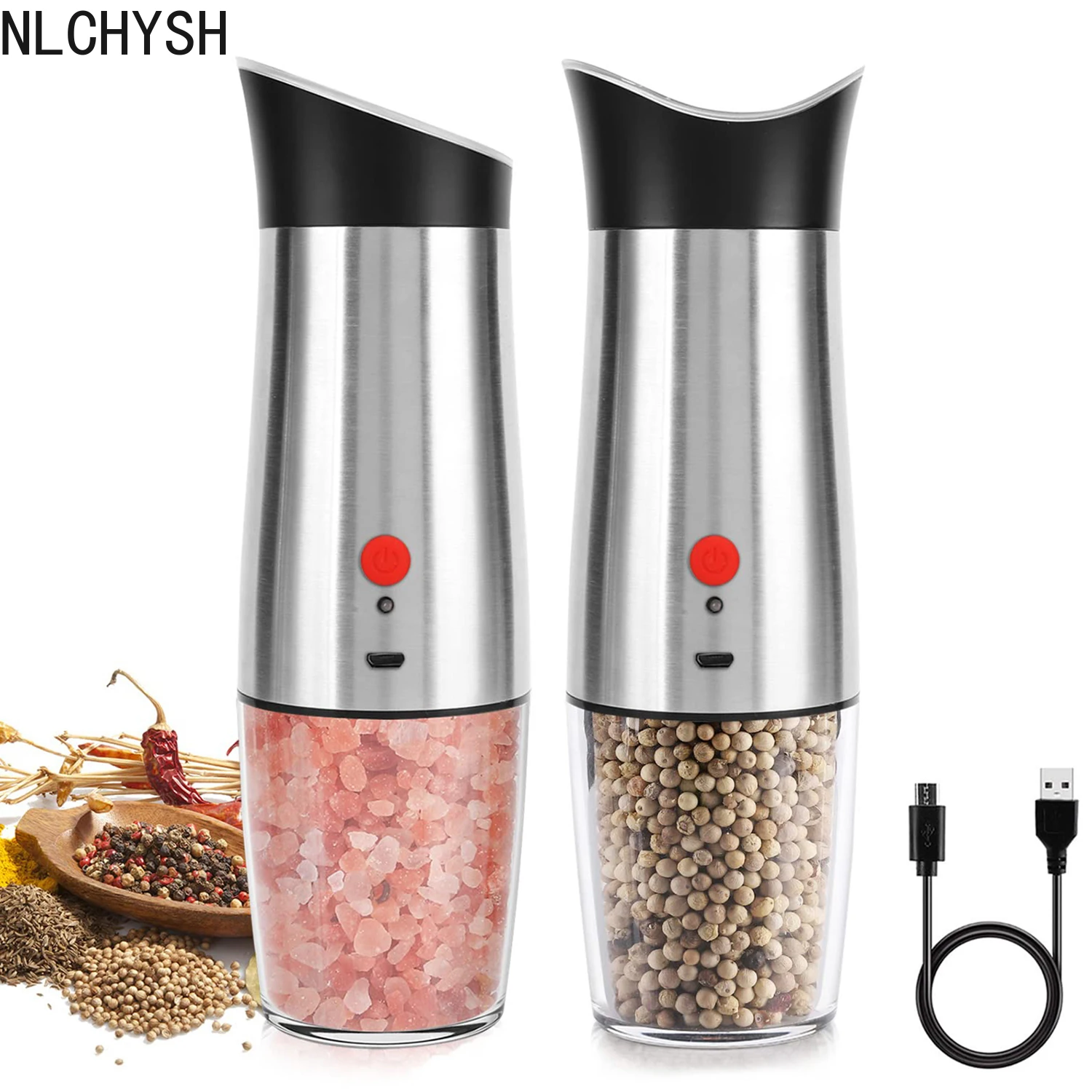 Electric Salt and Pepper Grinder Mill Rechargeable USB Gravity Pepper Mill Adjustable Grind Coarseness High Capacity Salt Shaker
Electric Salt and Pepper Grinder Mill Rechargeable USB Gravity Pepper Mill Adjustable Grind Coarseness High Capacity Salt Shaker