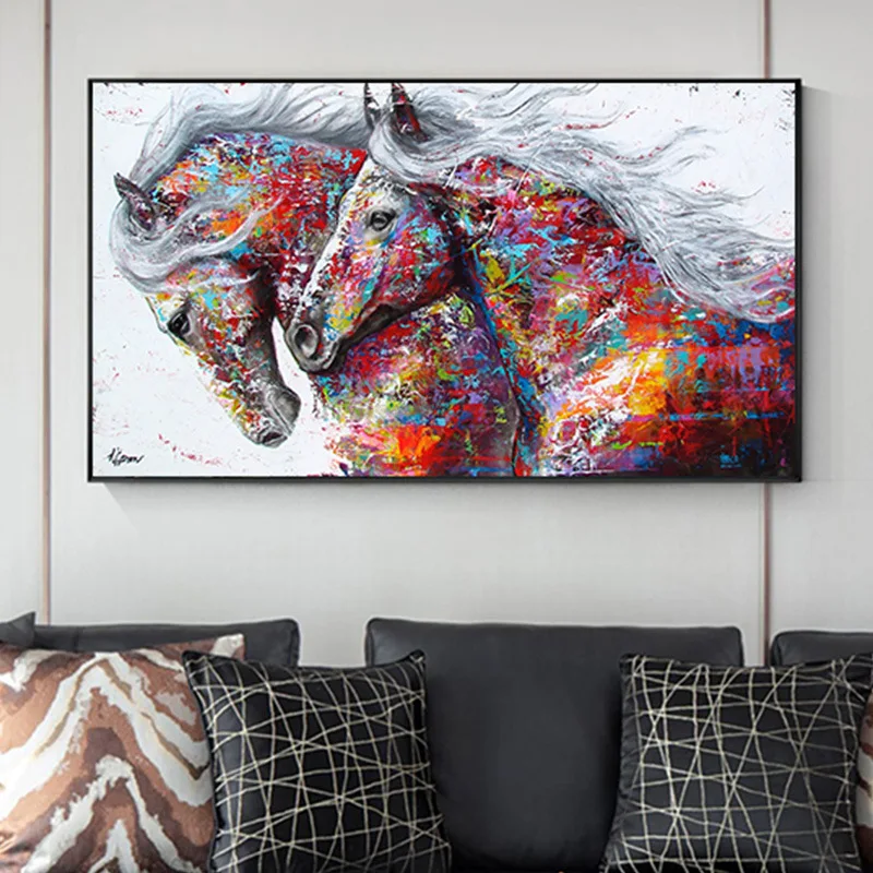 Modern Posters and Prints Graffiti Two Running Horses Wall Art Canvas Painting Animal Pictures for Living Room Home Design
Modern Posters and Prints Graffiti Two Running Horses Wall Art Canvas Painting Animal Pictures for Living Room Home Design