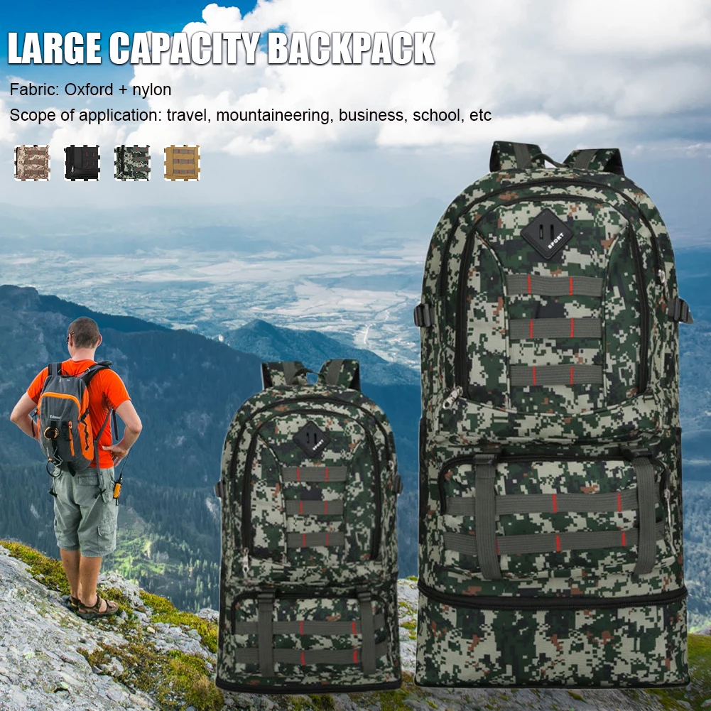 Вместительный дорожный рюкзак для мужчин и женщин, Спортивная уличная сумка из легкой ткани «Оксфорд» с системой «Молле», для пешего туризм... 
Вместительный дорожный рюкзак для мужчин и женщин, Спортивная уличная сумка из легкой ткани «Оксфорд» с системой «Молле», для пешего туризм...