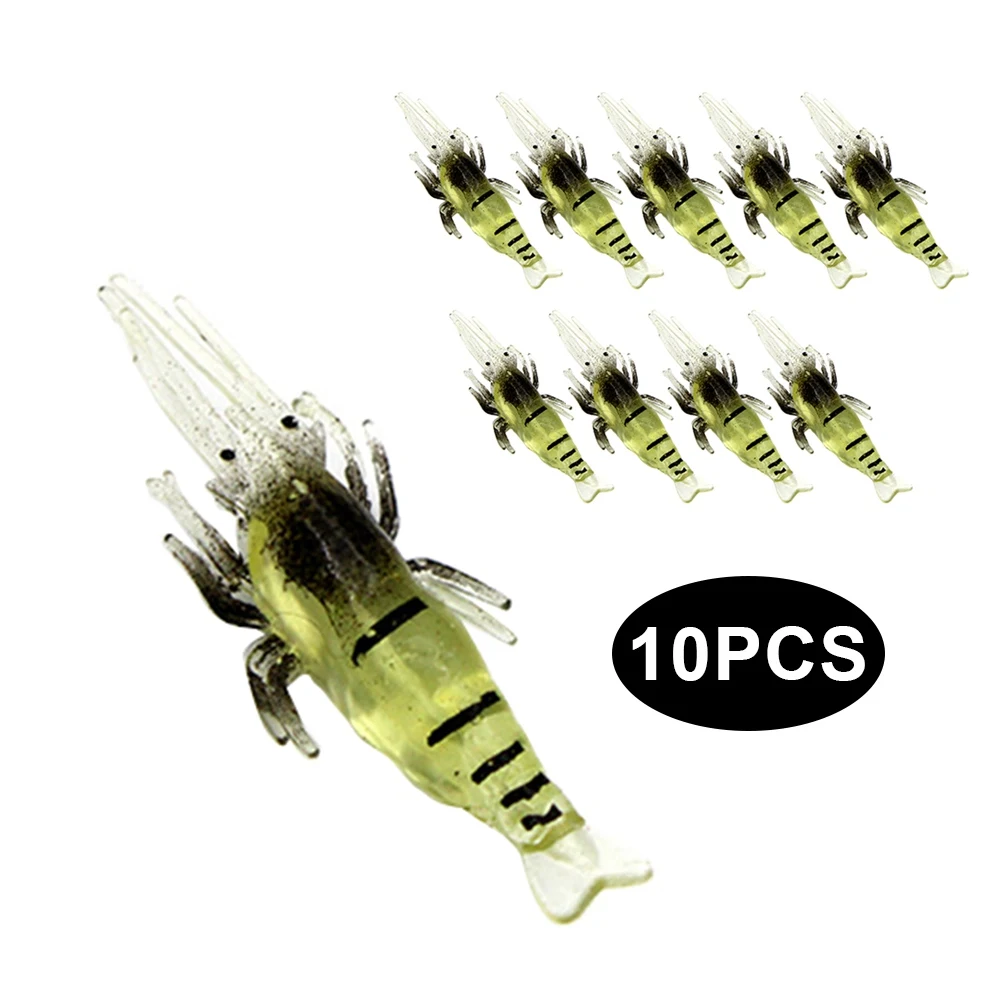10Pcs Fishing Lures, Simulation Shrimp Bait Without Hooks Glow-In-The-Dark Shrimp Lure for Sea Lake Fishing
10Pcs Fishing Lures, Simulation Shrimp Bait Without Hooks Glow-In-The-Dark Shrimp Lure for Sea Lake Fishing