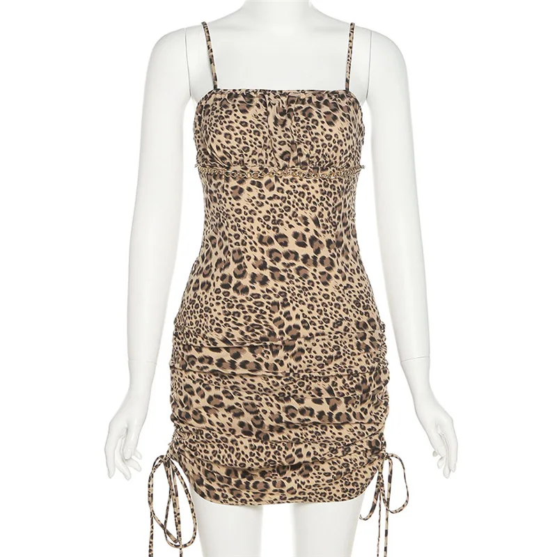 Summer Women A-Line Dresses Sexy Robes Leopard Shirring High Waist Splicing Fashion Vestidos Female Streetwear Package Hip 2021
Summer Women A-Line Dresses Sexy Robes Leopard Shirring High Waist Splicing Fashion Vestidos Female Streetwear Package Hip 2021