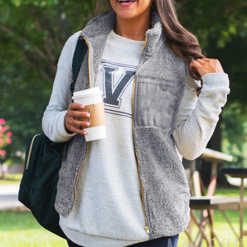Winter Women Vest Female Sleeveless Vest Jacket Outwear Casual Coat Faux Fur Zipper Jacket Fashion Slim Vest
Winter Women Vest Female Sleeveless Vest Jacket Outwear Casual Coat Faux Fur Zipper Jacket Fashion Slim Vest