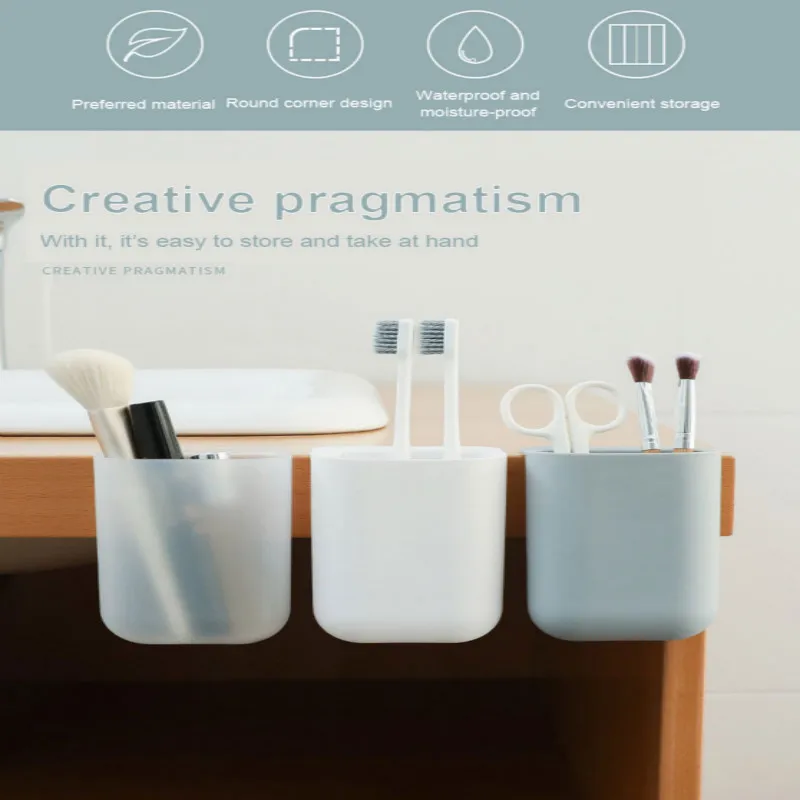 Pasteable Pen Holder Pen Pencil Holder Makeup Brush Holder Student Desk Office Stationery Desk Organizer Storage Box 
Pasteable Pen Holder Pen Pencil Holder Makeup Brush Holder Student Desk Office Stationery Desk Organizer Storage Box