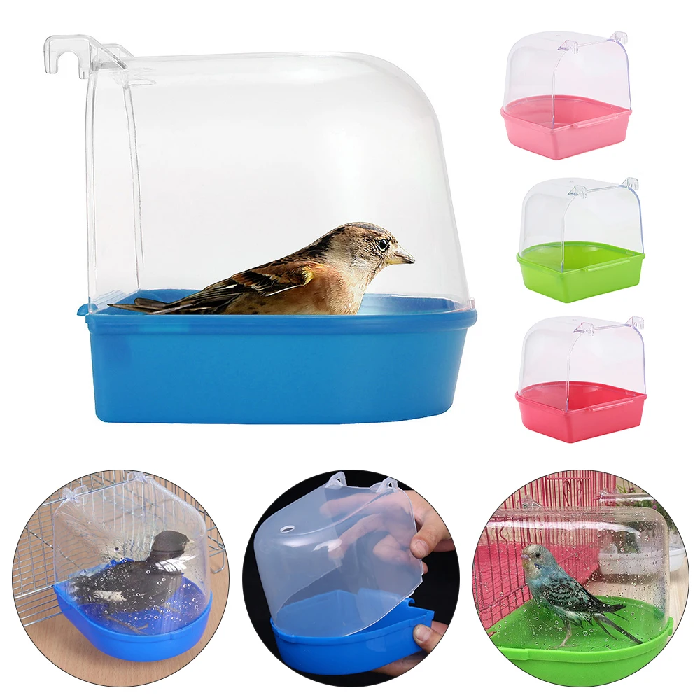 Plastic Pet Bird Bathtub Parrot Water Bath Box Hanging Bird Bath Cage With Lid Waterproof Splashing Bird Cleaning Supplies
Plastic Pet Bird Bathtub Parrot Water Bath Box Hanging Bird Bath Cage With Lid Waterproof Splashing Bird Cleaning Supplies