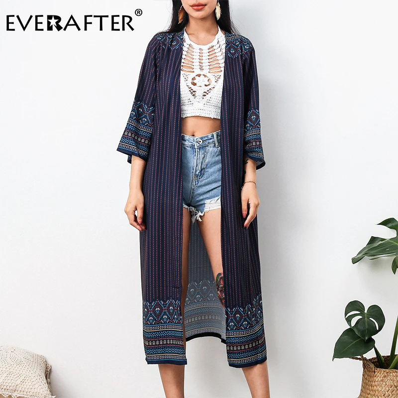EVERAFTER Beach Cover Up Vintage Striped Kimono Long Blouse Women Floral Print Summer Casual Loose Chiffon Tops Shirts Ladies
EVERAFTER Beach Cover Up Vintage Striped Kimono Long Blouse Women Floral Print Summer Casual Loose Chiffon Tops Shirts Ladies