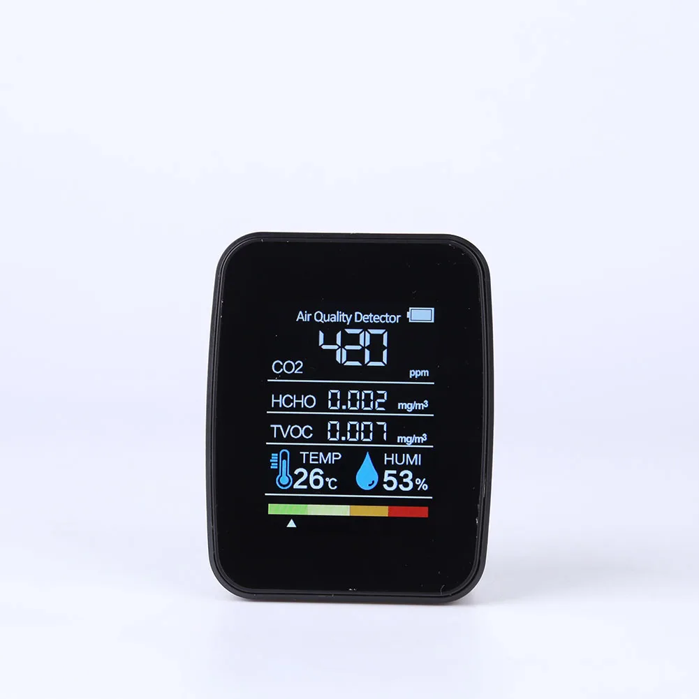 Multi-Purpose 5in1 CO2 Carbon Meter Digital Temperature Humidity Tester Carbon Dioxide TVOC HCHO Air Quality Sensor Test
Multi-Purpose 5in1 CO2 Carbon Meter Digital Temperature Humidity Tester Carbon Dioxide TVOC HCHO Air Quality Sensor Test