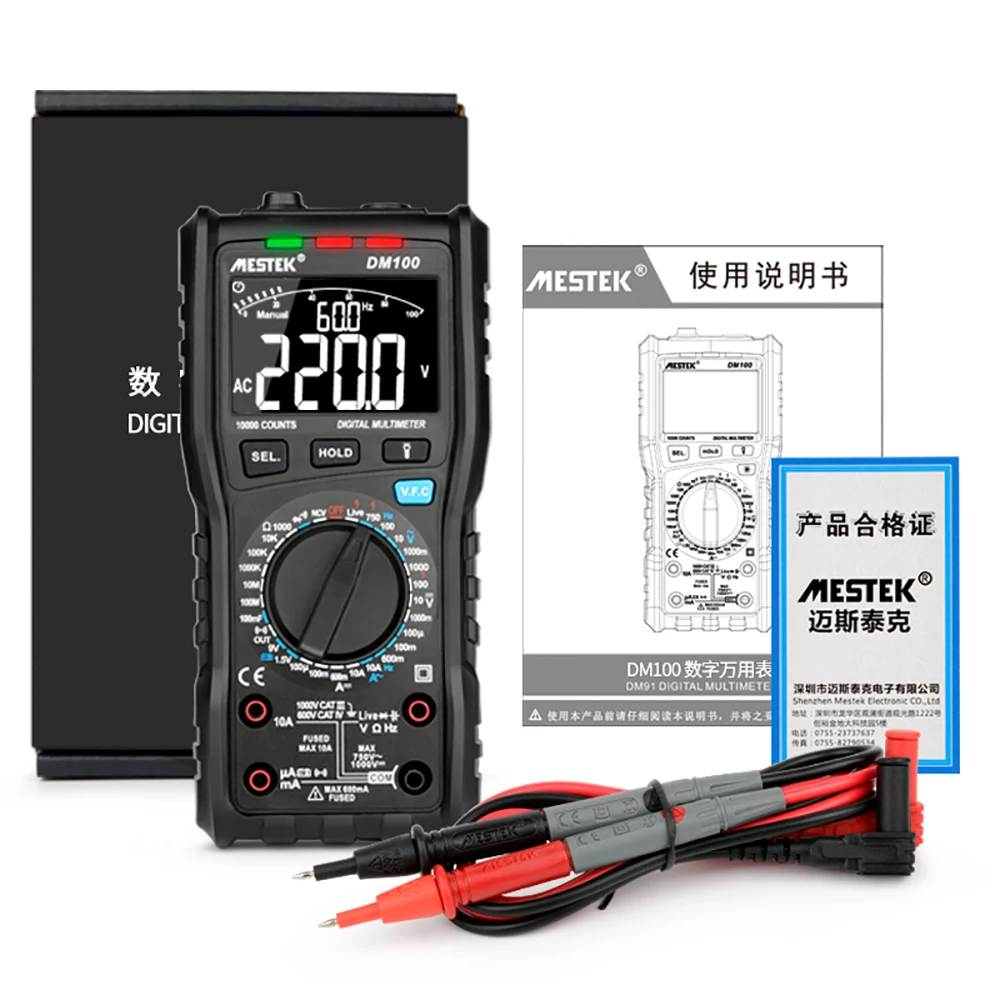 MESTEK Multifunctional Digital Multimeter 10000 Counts RMS NCV Live Line Tester Voltage Current Resistance Capacitance Tester
MESTEK Multifunctional Digital Multimeter 10000 Counts RMS NCV Live Line Tester Voltage Current Resistance Capacitance Tester