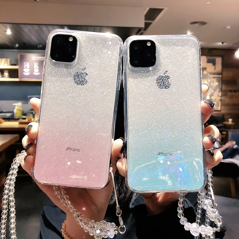 Роскошный модный градиентный Сияющий Чехол для телефона iPhone 6 S 7 8 Plus 11 Pro Max чехол