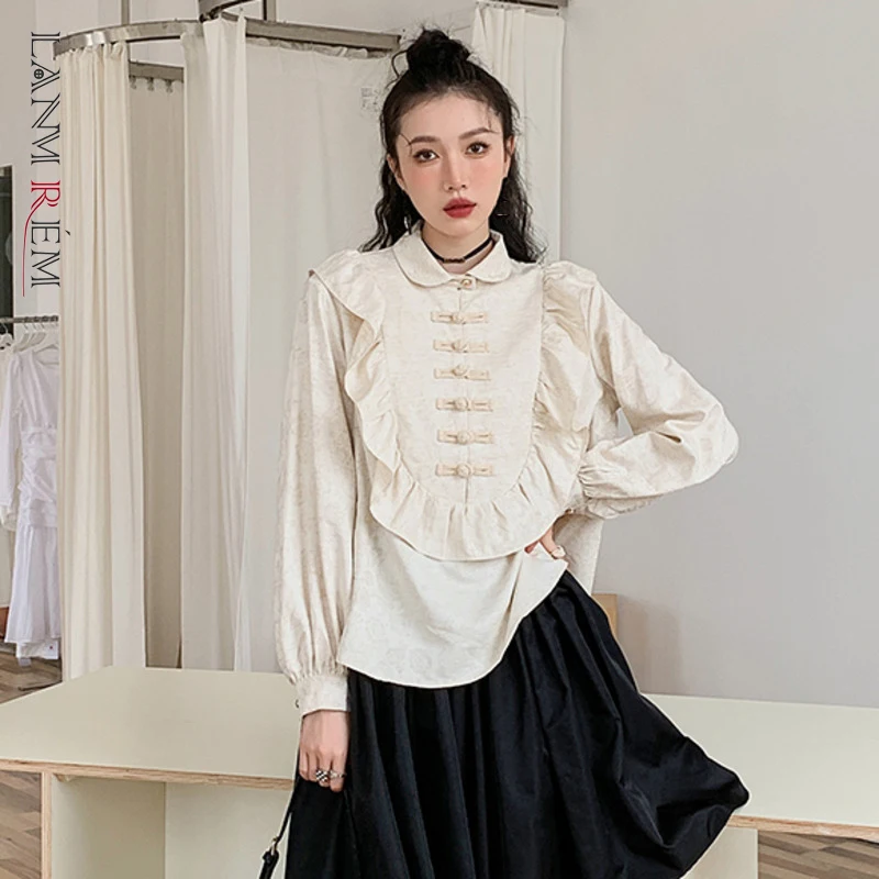 LANMREM 2022 Spring Autumn New Women Lapel Single Breasted Shirt Female Long Sleeve Solid Color Shirts Fashion Top Clothes 2J412 
LANMREM 2022 Spring Autumn New Women Lapel Single Breasted Shirt Female Long Sleeve Solid Color Shirts Fashion Top Clothes 2J412