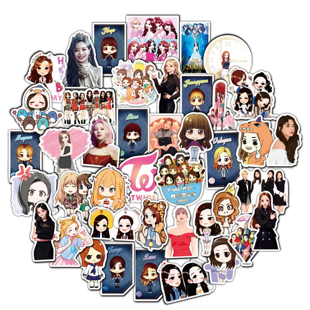 50pcs/set Kpop TWICE Stickers for Car luggage laptop Waterproof Cute Cartoon K-pop TWICE Creative Character Stickers
50pcs/set Kpop TWICE Stickers for Car luggage laptop Waterproof Cute Cartoon K-pop TWICE Creative Character Stickers