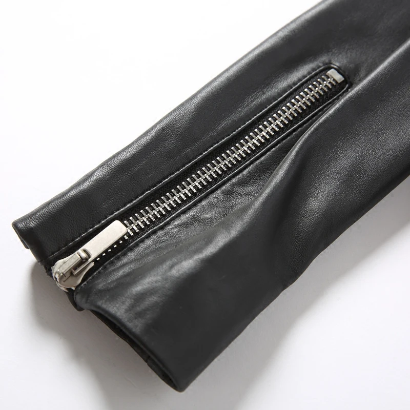 Geben spring and autumn Leather Motorcycle Leather Jacket Women's short slim fit sheep leather jacket
Geben spring and autumn Leather Motorcycle Leather Jacket Women's short slim fit sheep leather jacket