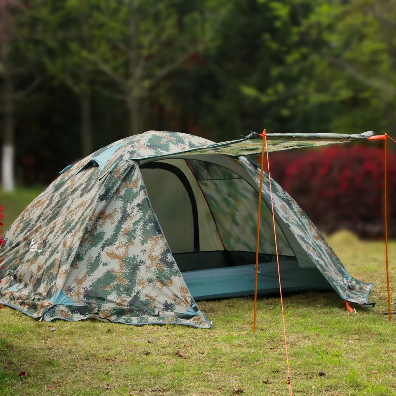 Outdoor Tent Double-Person Double-Layer Aluminum Pole Camping Windproof Rainproof Camouflage Tent Backpacking Gear Tents
Outdoor Tent Double-Person Double-Layer Aluminum Pole Camping Windproof Rainproof Camouflage Tent Backpacking Gear Tents