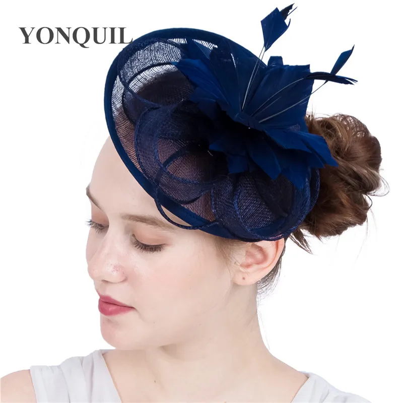 Charm Navy Feather Flower Party Fascinator Hat Women Sinamay Hair Ornaments Headpiece Bridal Wedding Accessories Gift SYF118
Charm Navy Feather Flower Party Fascinator Hat Women Sinamay Hair Ornaments Headpiece Bridal Wedding Accessories Gift SYF118