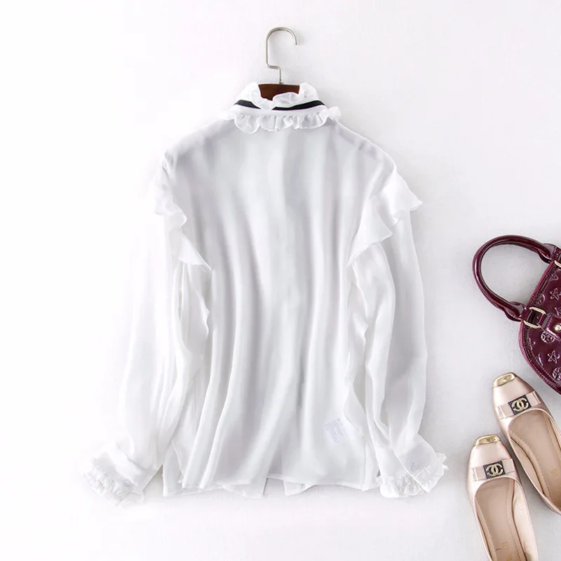 Real Silk White Blouse Spring Autumn Womens Tops and Blouses Fashion Clothing Streetwear Long Sleeve Shirt LWL1629
Real Silk White Blouse Spring Autumn Womens Tops and Blouses Fashion Clothing Streetwear Long Sleeve Shirt LWL1629