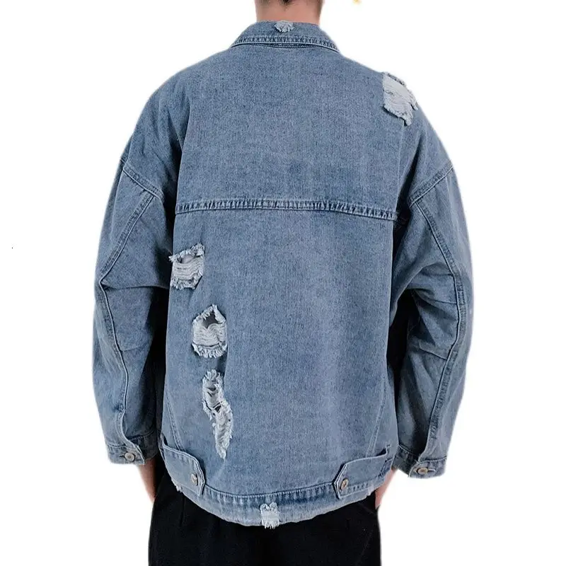 Spring Ripped Denim Jacket Men Korean Fashion Loose Casual Jacket Men Harajuku Streetwear Hip-hop Retro Bomber Denim Jacket Men
Spring Ripped Denim Jacket Men Korean Fashion Loose Casual Jacket Men Harajuku Streetwear Hip-hop Retro Bomber Denim Jacket Men