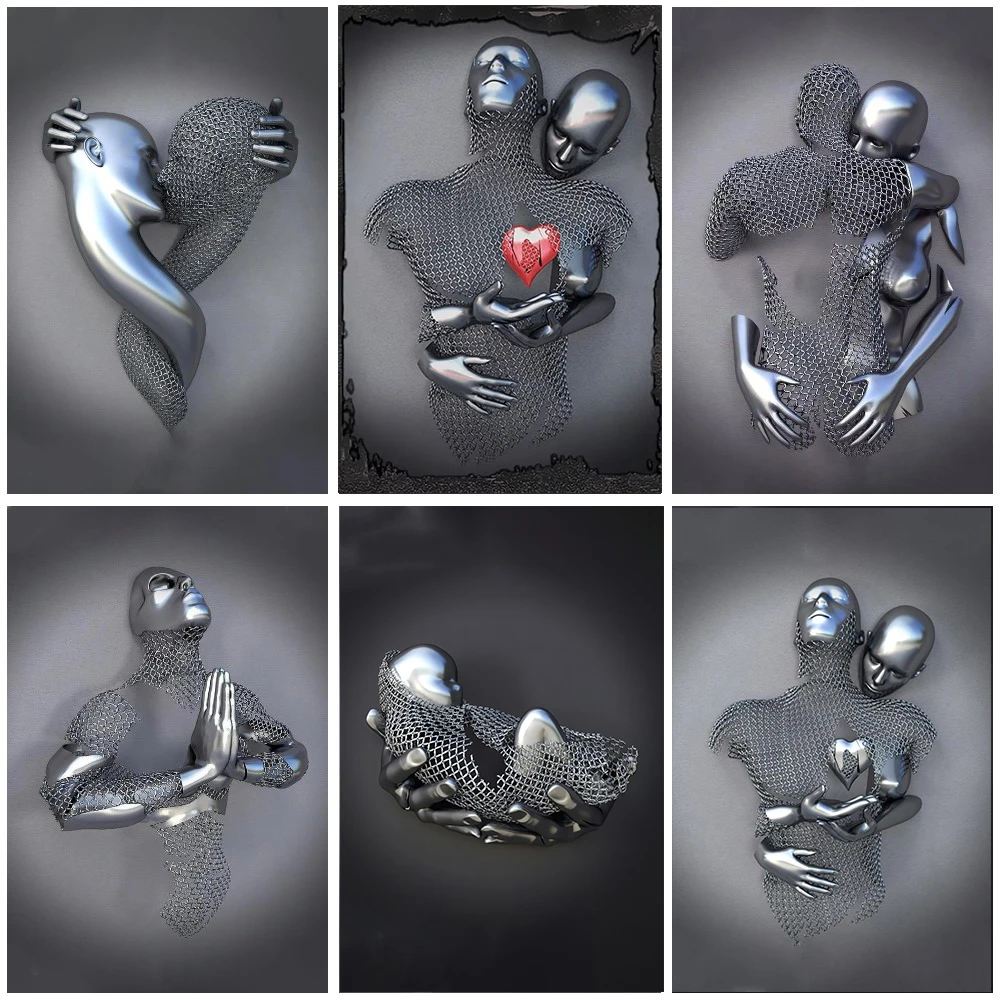 3D Prints Metal Figure Statue Art Canvas Painting Romantic Abstract Posters Wall Pictures Modern For Living Room Home Decor
3D Prints Metal Figure Statue Art Canvas Painting Romantic Abstract Posters Wall Pictures Modern For Living Room Home Decor