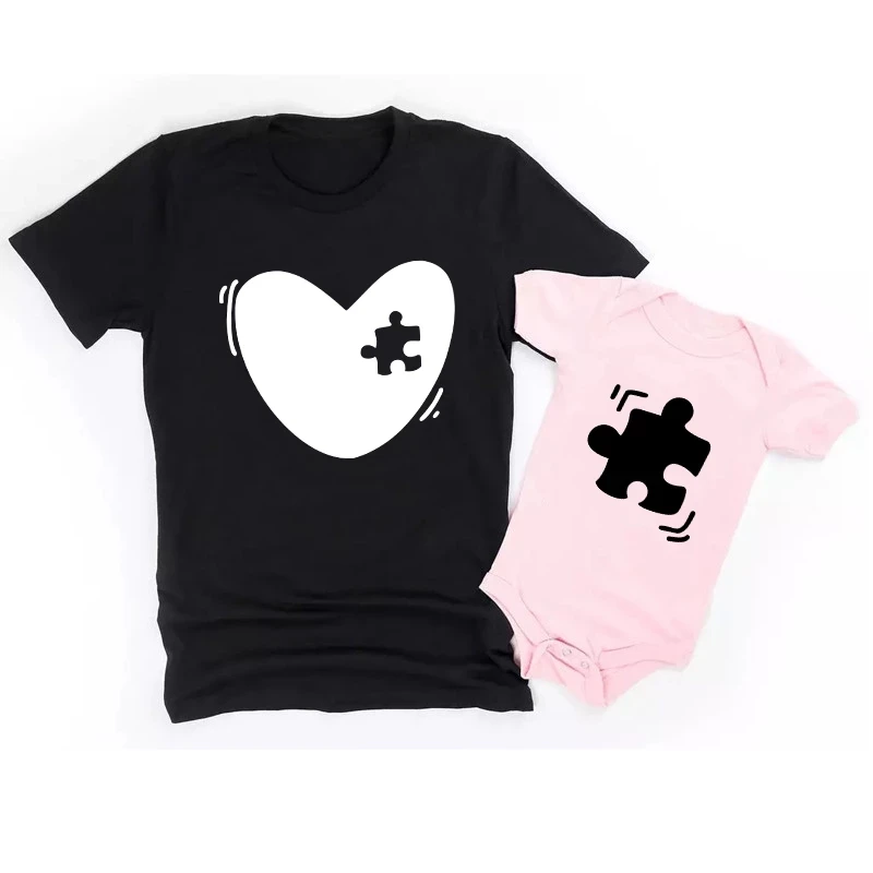 Funny Mommy and Me Outfits Heart Puzzle Piece Mother Daughter Family Matching T-Shirts Baby Bodysuits Summer Mama and Mini Tops
Funny Mommy and Me Outfits Heart Puzzle Piece Mother Daughter Family Matching T-Shirts Baby Bodysuits Summer Mama and Mini Tops