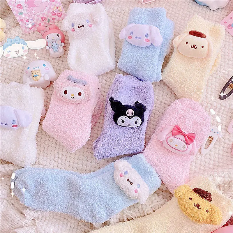 Милые Мультяшные носки Kawaii My Melody Kuromi Cinnamoroll плюшевые носки коралловые флисовые Носки утепленные теплые носки для девочек подарок
Милые Мультяшные носки Kawaii My Melody Kuromi Cinnamoroll плюшевые носки коралловые флисовые Носки утепленные теплые носки для девочек подарок