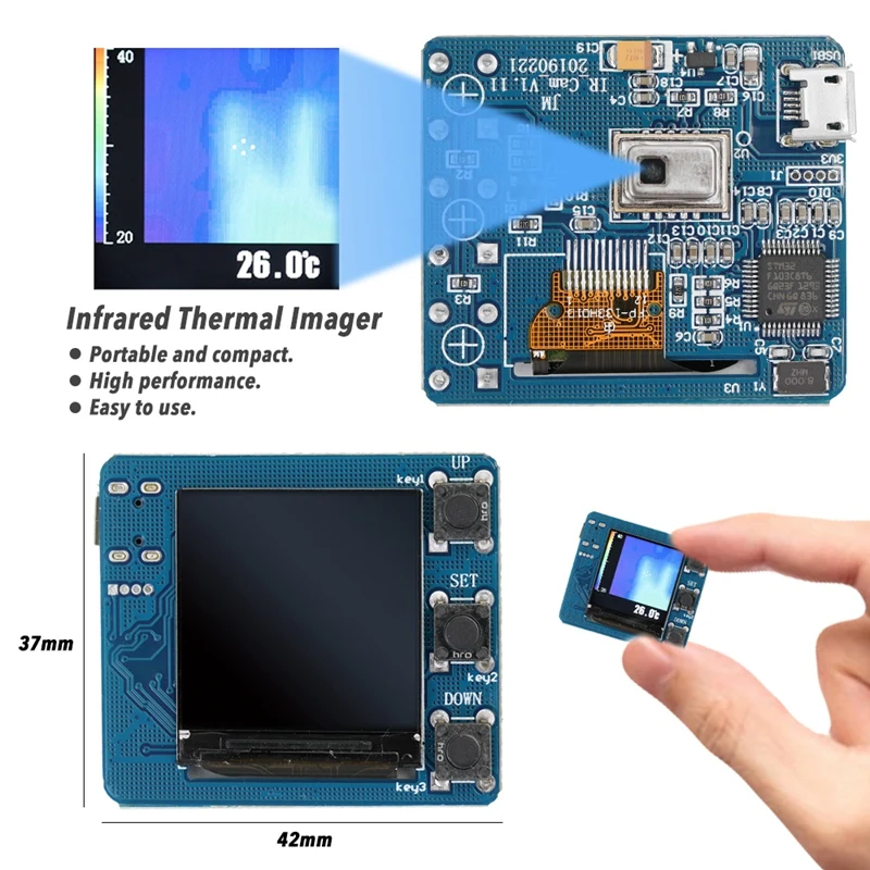 

Thermal Camera AMG8833 IR 8x8 Infrared Thermal Imager Array Temperature Sensor 7M Farthest Detection Distance