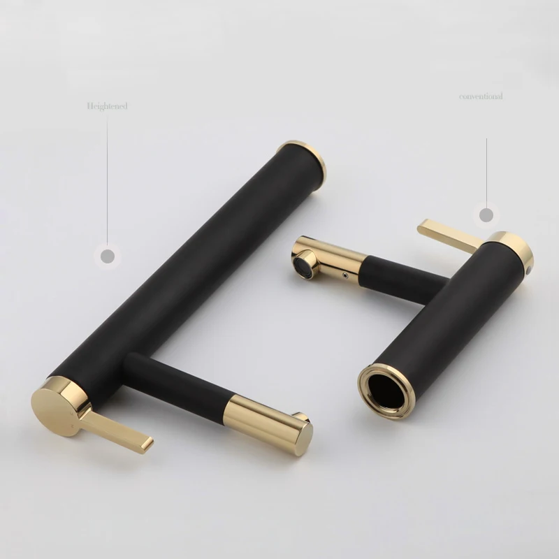 New Design Brass 360 Rotating Faucet Black+Gold Plated Handle Bathroom Fashion Washbasin Basin Mixer Tap F-0069
New Design Brass 360 Rotating Faucet Black+Gold Plated Handle Bathroom Fashion Washbasin Basin Mixer Tap F-0069