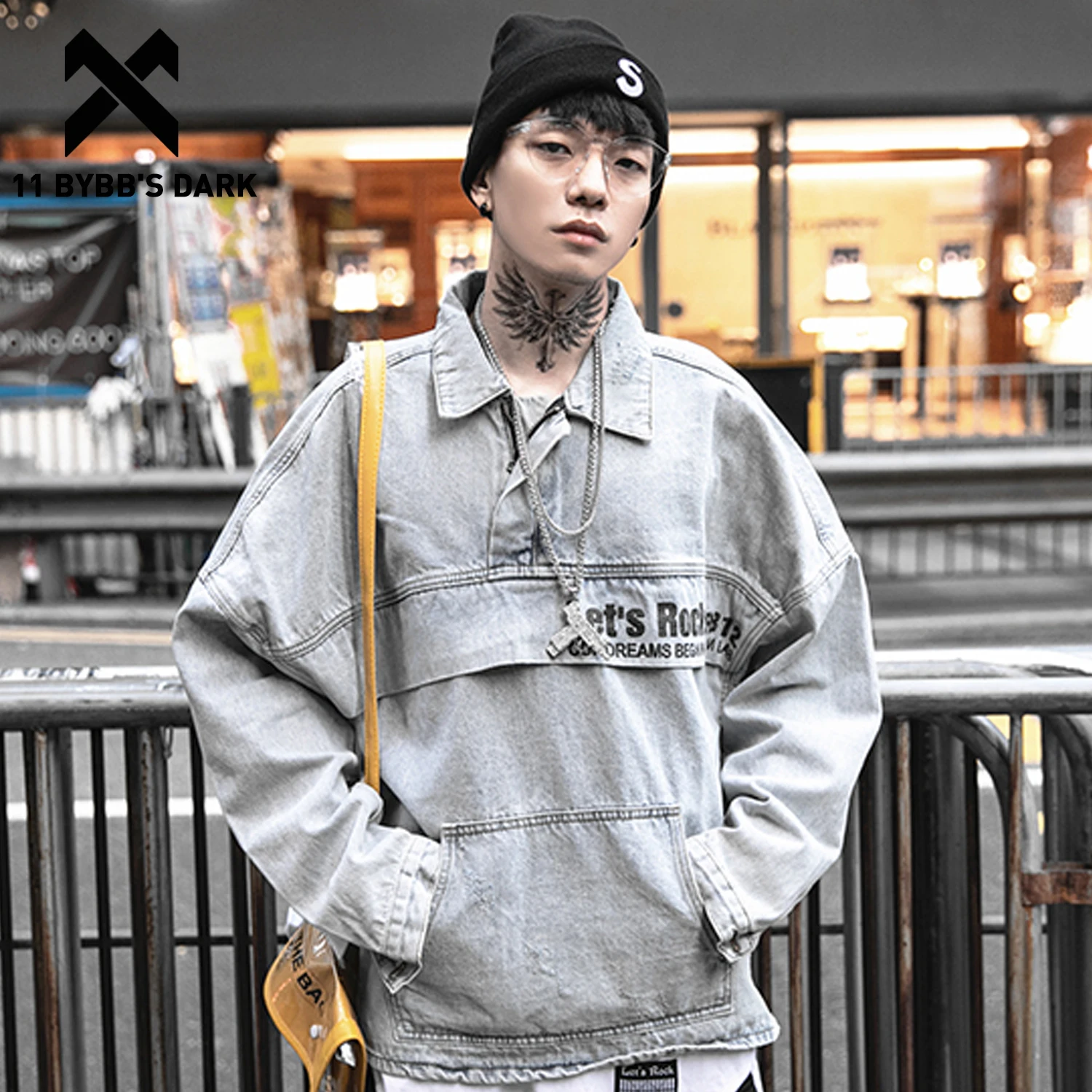 11 BYBB'S DARK Hip Hop Letter Print Men Denim Jackets 2020 Autumn Harajuku Front Pocket Coats Fashion Streetwear Loose Pullover
11 BYBB'S DARK Hip Hop Letter Print Men Denim Jackets 2020 Autumn Harajuku Front Pocket Coats Fashion Streetwear Loose Pullover