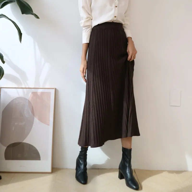 Autumn Winter Bottoms Chic High Waist Thick Solid Knitted Skirt 2021 New OL Elegant Fashion A-line Long Skirts Womens
Autumn Winter Bottoms Chic High Waist Thick Solid Knitted Skirt 2021 New OL Elegant Fashion A-line Long Skirts Womens